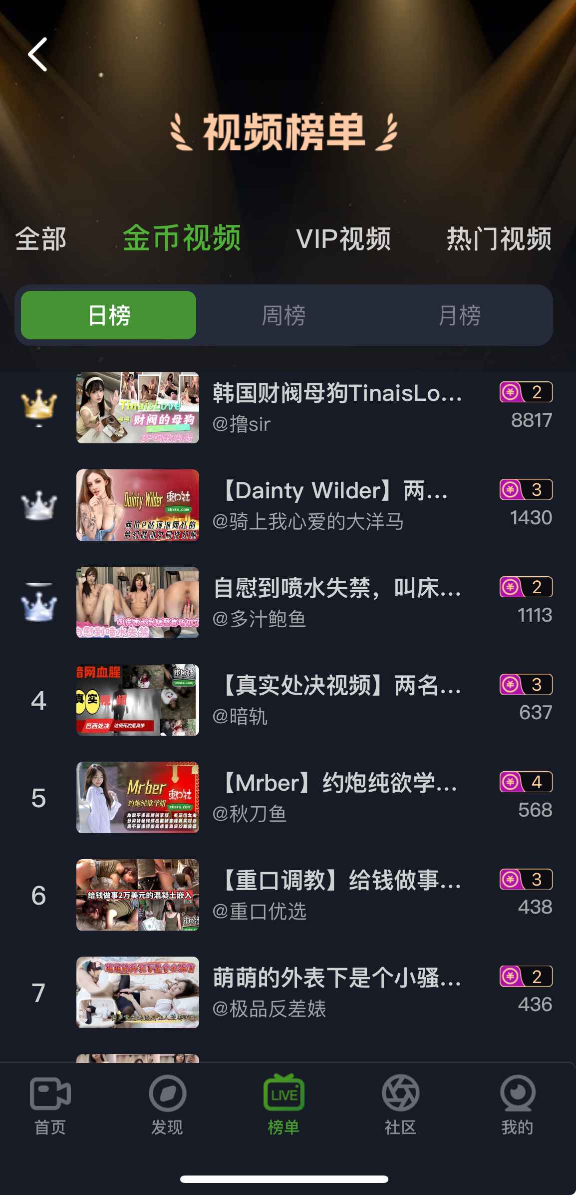 重口社金币视频榜截图